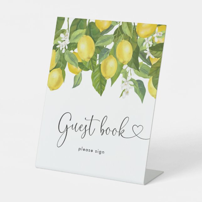 Expositor En L Lemons Baby Shower Guest Book (Anverso)