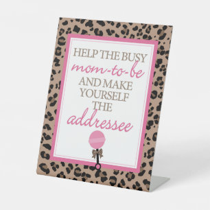 Expositor En L Leopardo y rosa dirigen el sobre Baby Shower