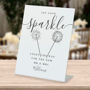 Expositor En L Let Love Sparkle Black And White Signature Script