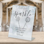 Expositor En L Let Love Sparkle Winter Black Signature Script<br><div class="desc">This elegant winter background black script minimalist let love sparkle send-off sign is perfect for all celebrations. Designed by Thisisnotme©</div>