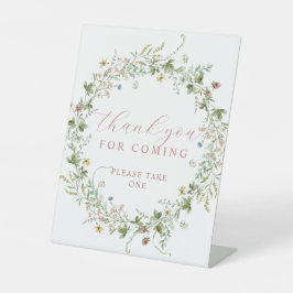 Expositor En L Letrero de agradecimiento Boho Rustic Wildflowers