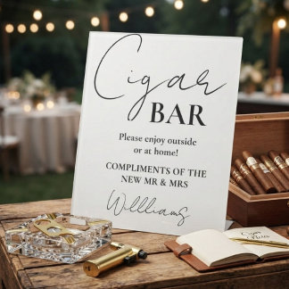 Expositor En L Letrero de barra de cigarros para boda con guión m