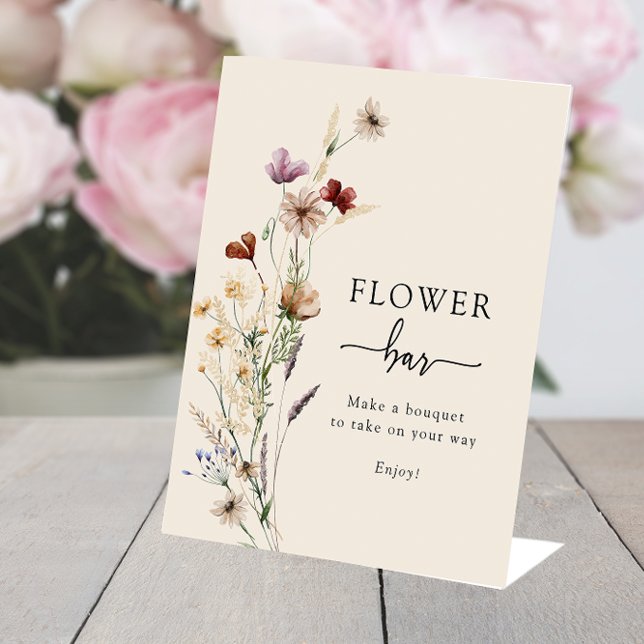 Expositor En L Letrero de barra de flores boho (Boho Flower Bar Sign
)