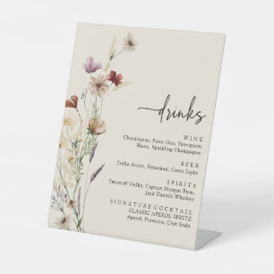 Expositor En L Letrero de Bebida Boho Wildflower