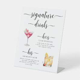 Expositor En L Letrero de Bebidas con Firma Minimalista Moderna d