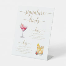 Letrero de Bebidas con Firma Minimalista Moderna L