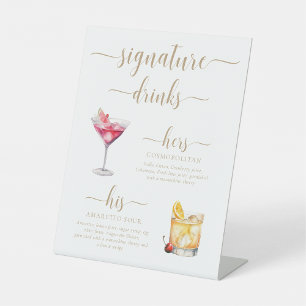 Expositor En L Letrero de Bebidas con Firma Minimalista Moderna L