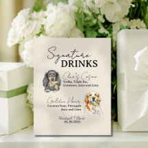 Letrero de Bebidas Destacadas de Boda de Dos Perro