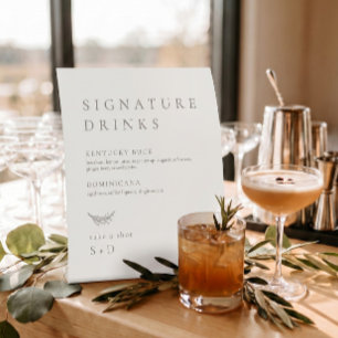 Expositor En L Letrero de bebidas emblemáticas de boda en beige m