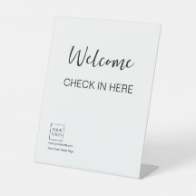 Letrero de bienvenida de negocio minimalista de lo