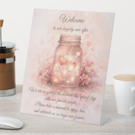 Expositor En L Letrero de Bienvenida para Boda Romántica – Frasco