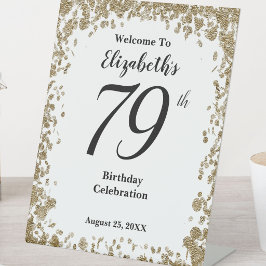 Expositor En L Letrero de Bienvenida para Cumpleaños 79 Elegante 