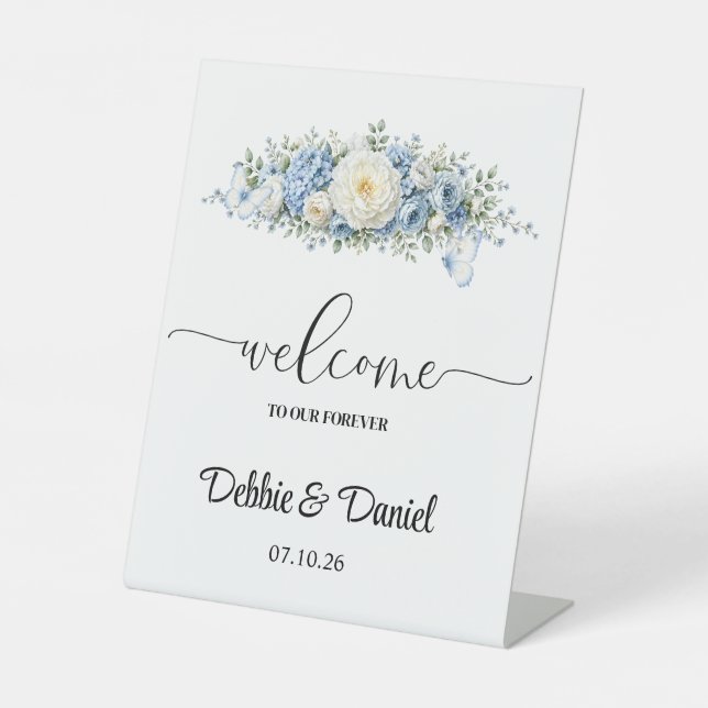 Expositor En L Letrero de bienvenida para pedestal de boda (Anverso)