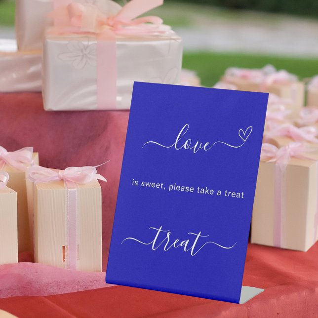 Expositor En L Letrero de boda azul real dulce amor (Subido por el creador)