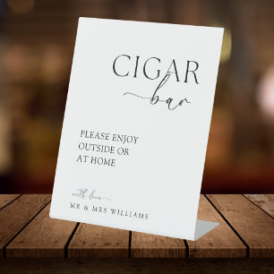 Expositor En L Letrero de boda de cigarrería con caligrafía moder