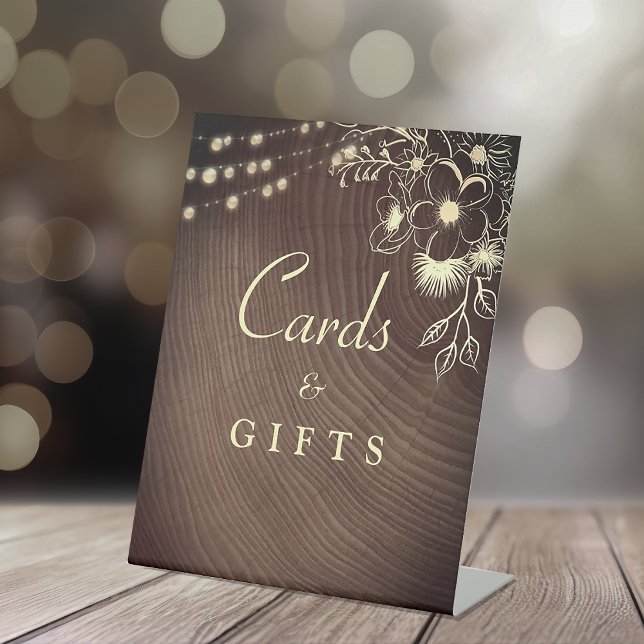 Expositor En L Letrero de Boda de Tarjetas y Regalos Rústicos (Subido por el creador)