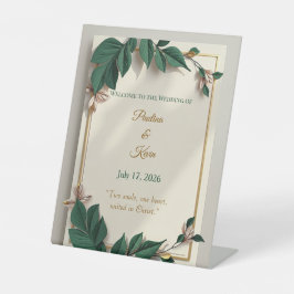 Expositor En L Letrero de Bodas Verde Botánico