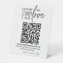 Letrero de código QR de boda | Letrero minimalista