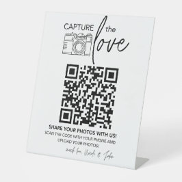Expositor En L Letrero de código QR de boda | Letrero minimalista