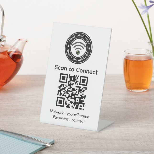 Expositor En L Letrero de código QR de contraseña WiFi | Wi‑Fi |  (In Situ)
