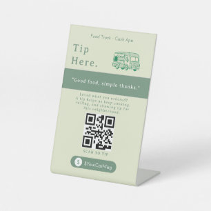 Expositor En L Letrero de código QR de propina elegante Camión