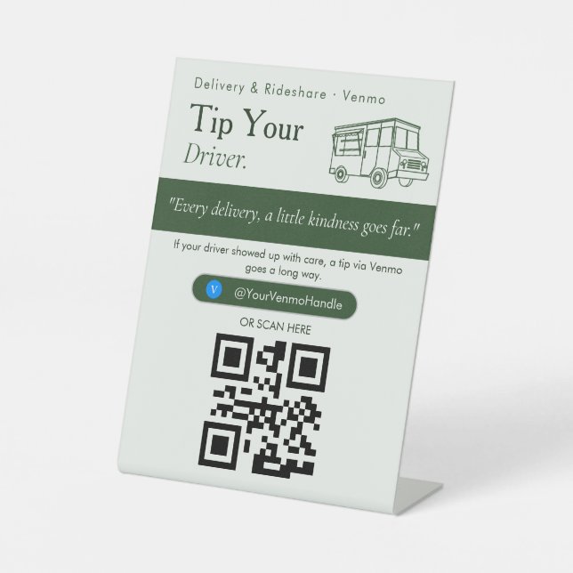 Expositor En L Letrero de código QR de propina neutral para su ba (Anverso)