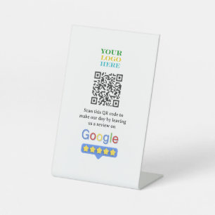 Expositor En L Letrero de código QR de reseña de Google Negocio