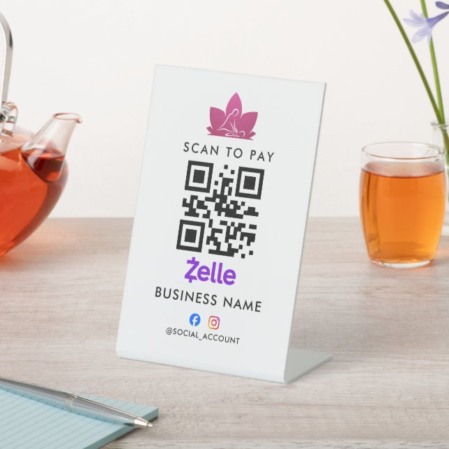 Expositor En L Letrero de código QR para pagar con escaneo (In Situ)