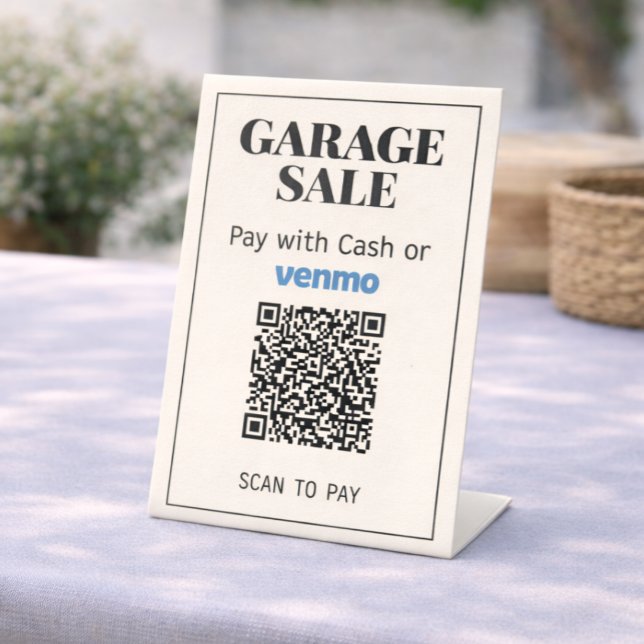 Expositor En L Letrero de Código QR para Venta de Garage | Pago c (Make checkout fast, easy, and convenient at your garage sale.)