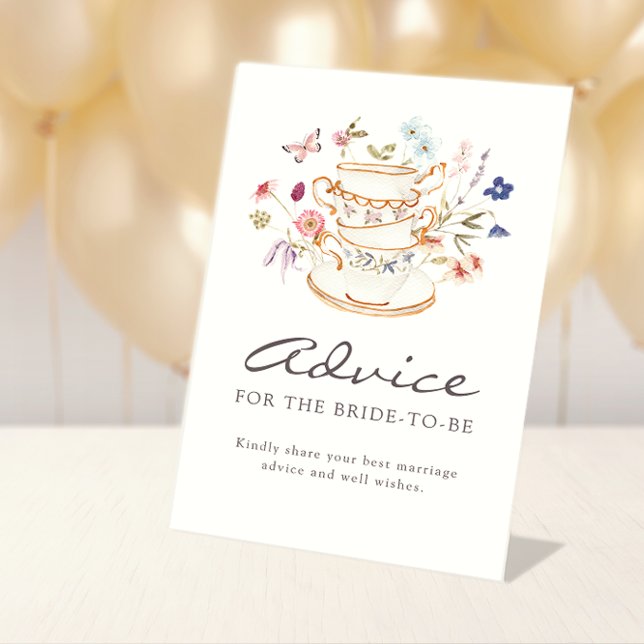 Expositor En L Letrero de Consejos Nupciales (Tea Party Bridal Advice Sign
)