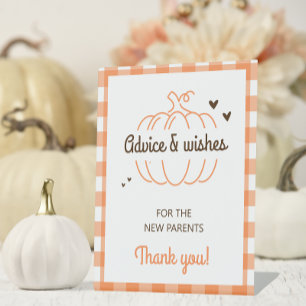 Expositor En L Letrero de Consejos para Baby Shower de Calabacita
