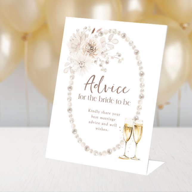 Expositor En L Letrero de Consejos para Despedida de Soltera (Bridal Shower Advice Sign
)