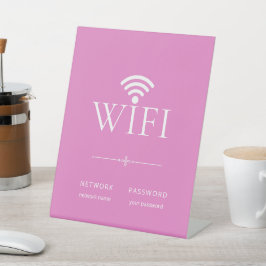 Expositor En L Letrero de contraseña de red wifi rosa para chicas