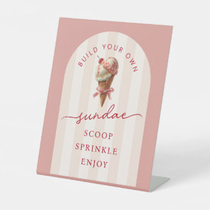Expositor En L Letrero de Desayuno de Novia con Helado Sundae