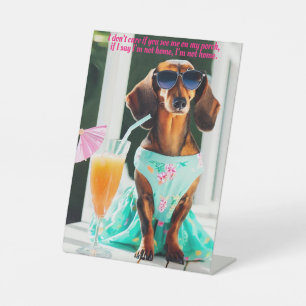 Expositor En L Letrero de escritorio para Dachshund de Southern B