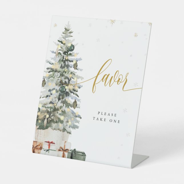 Expositor En L Letrero de Favores de Árbol de Navidad (Anverso)