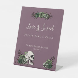 Expositor En L Letrero de favores de desayuno de boda de rosas de