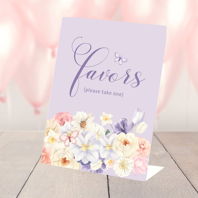 Expositor En L Letrero de Favores de Mariposa (Butterfly Favors Sign
)