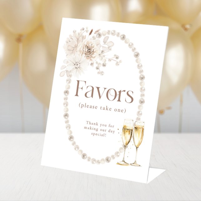 Expositor En L Letrero de Favores de Perlas (Pearls Favors Sign
)