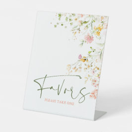 Expositor En L Letrero de favores de pradera de verano de flores 