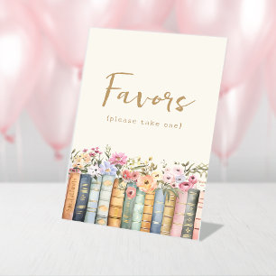 Expositor En L Letrero de Favoritos de Libros Florales