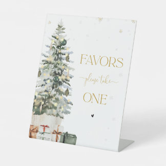 Expositor En L Letrero de Favoritos del Árbol de Navidad