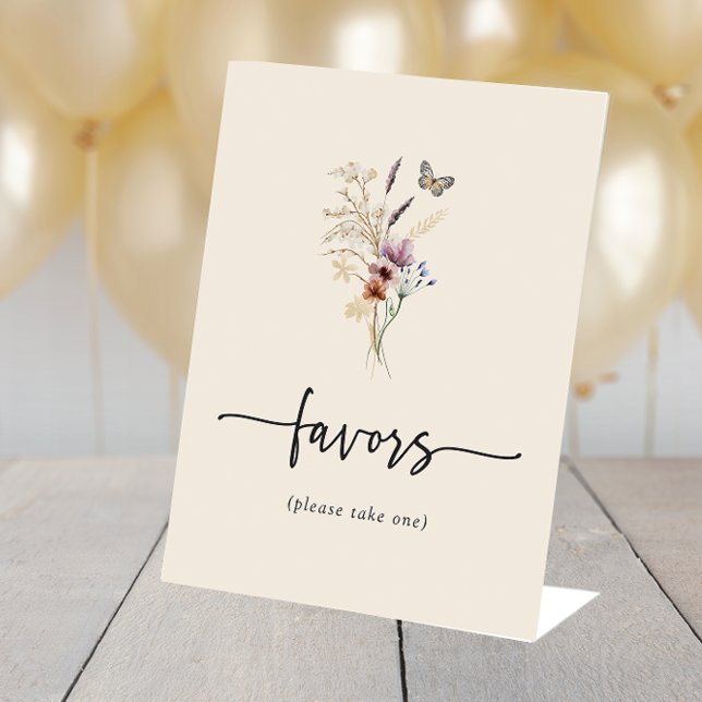 Expositor En L Letrero de Favoritos Florales Boho (Boho Floral Favors Sign
)