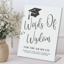 Letrero de Graduación de Palabras de Sabiduría