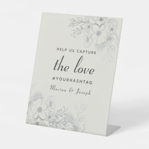 Expositor En L Letrero de Hashtag de Boda Captura el Amor