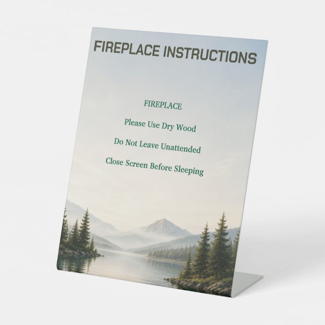 Expositor En L Letrero de instrucciones de chimenea para casa de  (Anverso)