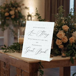 Expositor En L Letrero de Libro de Invitados de Audio para Boda |
