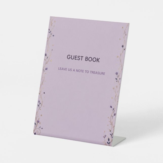 Expositor En L Letrero de Libro de Invitados de Boda Celestial Li (Anverso)