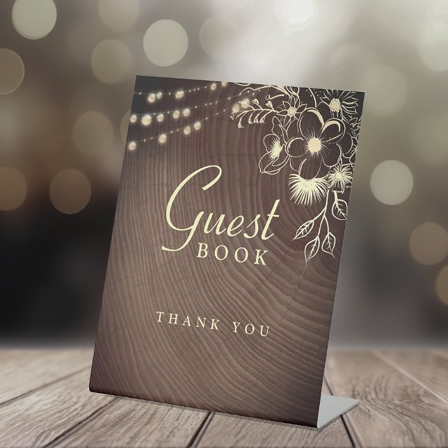 Expositor En L Letrero de Libro de Invitados de Boda Rústica (Subido por el creador)