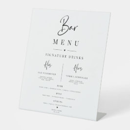 Expositor En L Letrero de menú de bar de boda minimalista elegant